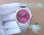 Replica Omeaga Aqua Terra 150m Ladies 34mm Watch Steel Pink Index Dial
